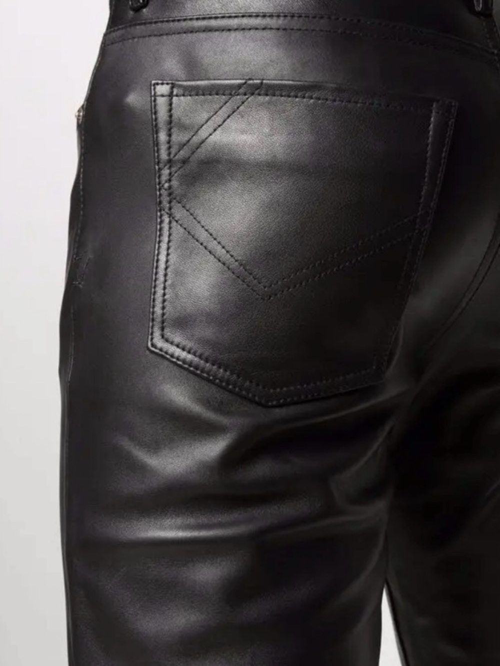 Zadig & Voltaire David Black Leather Straight-Leg Jeans